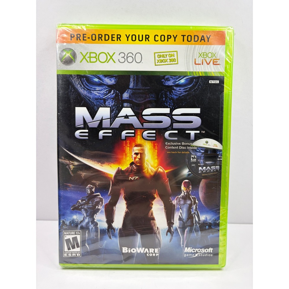 Mass Effect Xbox 360 Pre-Order Sealed with Bonus Content Disc BioWare Microsoft